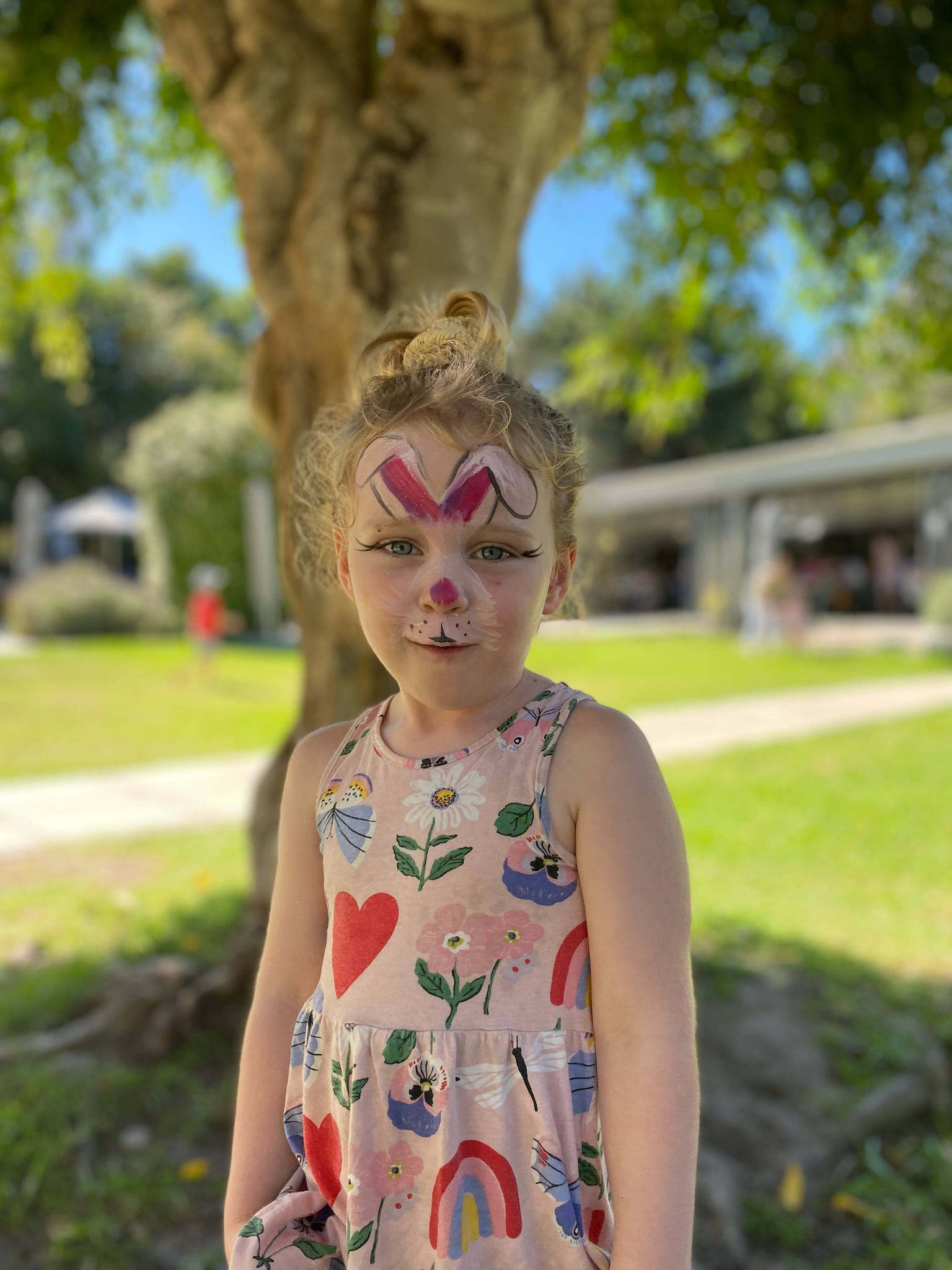 Girl with face painted as a bunny at Clay Café -Family-Friendly Easter Activities in Cape Town